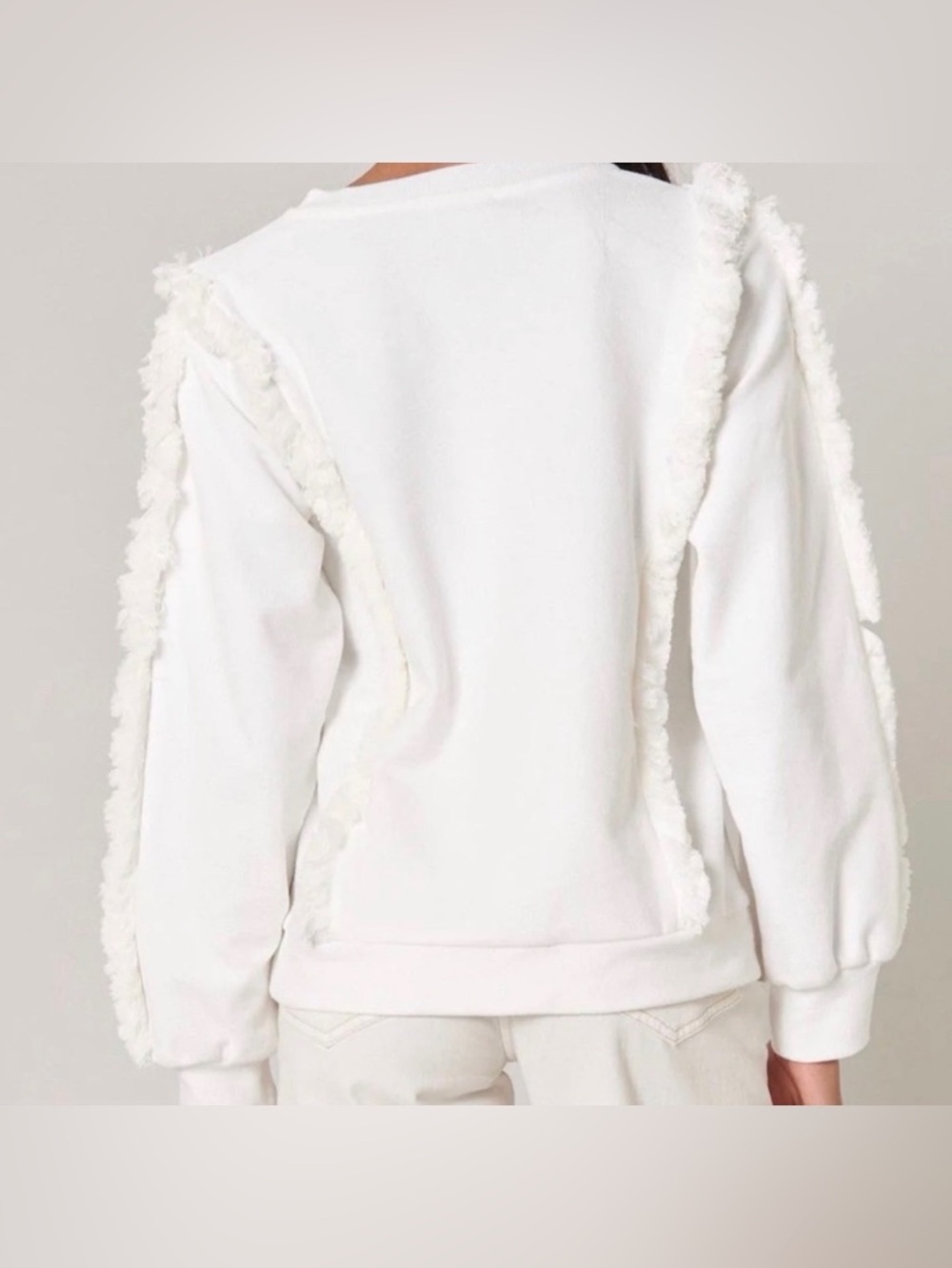 Sugar Lips Houston Fringe White Pullover Sweater S coastal boho - Picture 3 of 12